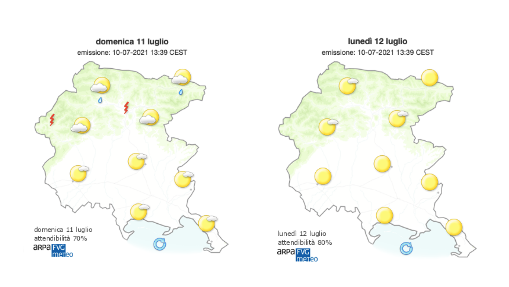 Immagine per Rimane il sole e caldo sul Goriziano, domenica con temperature roventi